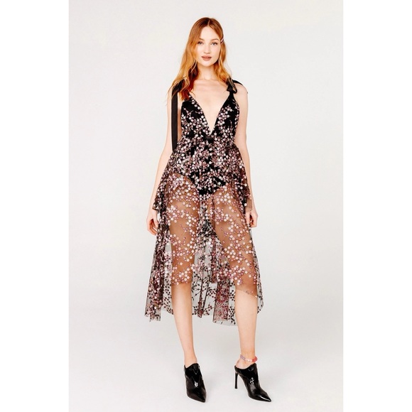 Rare NWT For Love and Lemons Beaded Gibson Cherry Blossom Floral Tiered Dress S - Picture 10 of 16